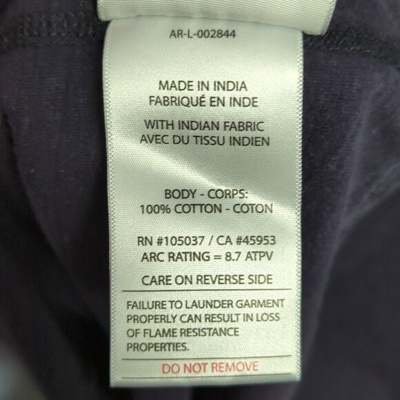 Ariat FR Shirt Men's 3XLT Tall Blue Air Crew Long Sleeve Flame Resistant Welder - Picture 11 of 13